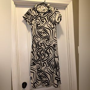 Black and white midi dress